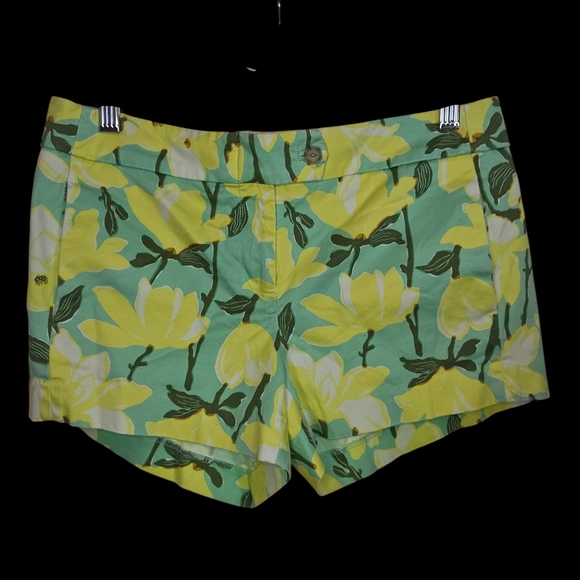 J. Crew Pants - J. Crew Green and Yellow Floral Women's Shorts